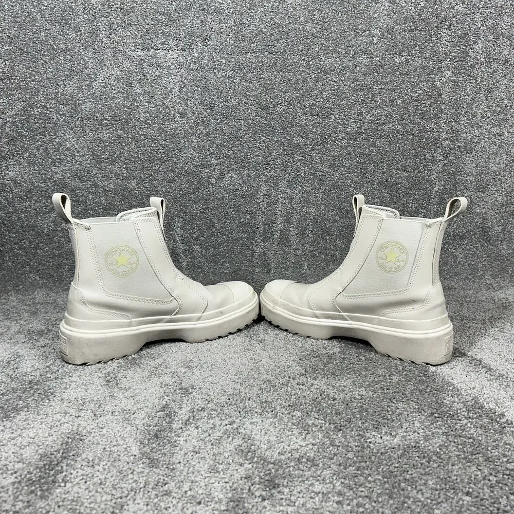 Converse A08395C All Star Kids Size 5 Beige Chelsea Lugged High Top Boots Used